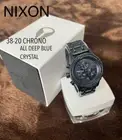 Nixon THE38-20 Chrono Quartz Men's Watch Black Dial Analog SS Round in box