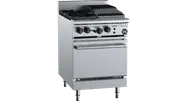 B+S Black Oven with Two Open Burners & 300mm Char Broiler Natural Gas
