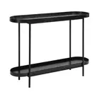 Design Square Myla Wooden Modern 2-Tier Hallway Console Hall Table Metal Tube Bl