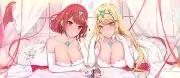 Anime girls sherryqq artwork xenoblade chronicles 2 Playmat Gaming Mat Desk