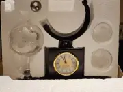 Whiskey Decanter Globe Set with 2 Etched Whiskey Glasses and Clock