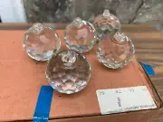 5 Pc Vintage 1 1/2" Crystal Glass Ball Prism Suncatcher Hanging Pendant Germany