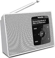 TechniSat DIGITRADIO 2 - Portable DAB+/FM Radio with Battery (with Bluetooth Audio Streaming, Alarm Function, OLED Display, Headphone Jack, Speaker 1 W RMS) White/White