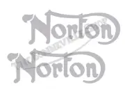 Norton 750 850 Commando Silver Petrol Tank Decals Stickers (2) PN# 06-4882