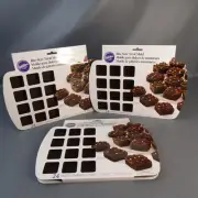 Wilton Bite-Size Brownie Squares Lot of 3 NEW Silicone Mold 24-Cavity Dessert