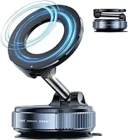 Vacuum Magnetic Phone Holder for Car,Suction Cup Phone Mount[Mag Safe],Foldable Vacuum Magnetic Phones Stand,Magsafe Car Mount for All Smartphones & All Vehicle & Gym/Bathroom Mirror