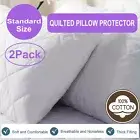 2 Pack Waterproof Pillow Protector Case Slip Zipper Opening 100% COTTON FILLIING