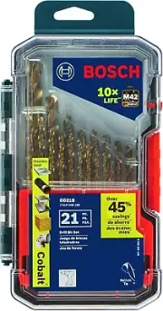 BOSCH 21 Piece Cobalt Metal Drill Bit Set CO21