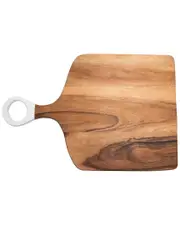 BIDKhome Acacia Wood Cutting Board with White Handle