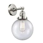 Innovations LG Beacon 8" Semi-Flush, Amber/Nickel/Seed Globe - 201FSW-PN-G204-8