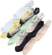 [TEMPNAP] 7 Sets of Women's Fashion Lace Socks Ultra-thin Elastic Breathable Ankle Socks Comfortable Stylish for Daily Wear Random