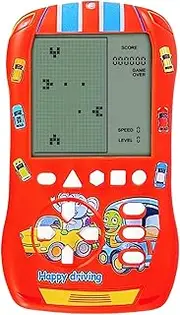 HLF Sports Car Look Block Game Console 23 Building Block Games 824 Modes Adjustable Speed/Difficulty 70s/80s/90s Retro Handheld Game Gifts for Children/Birthdays/Christmas (Red)