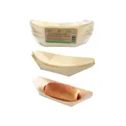 200PCS Catering Boat Disposable Food Serving Tray Plate Platter 17.5x8CM