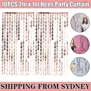 10PCS 2m x 1m Willy Tinsel Curtain Metalic BackDrop Hens Party Penis Decorate AU