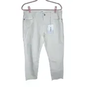 Frame Denim Le Garcon Crop Womens Size 29 Ivory NWT Summer Inseam 24"
