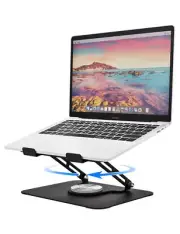 Laptop Stand for Desk, Adjustable Computer Stand with 360° Rotating Base, Laptop