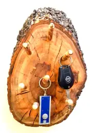 Rustic Handmade Decorative Limited Edition Apricot tree hooks for keys
