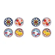 8pc Porto Valentina Porcelain Side Plates Food Serving Dish 20cm Assorted