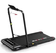 BLACK LORD Folding Walking Pad Treadmill with Handle and Display, Under Desk Running Machine with 3.3HP Motor, Speaker and Wireless Control, GS4-H Series, Black