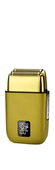 Cordless Metal Rechargeable Hair Beard Electric Shaver For Men Powerful Electric Razor Head Bald Shaving Machine Wet Dry (Yellow)