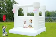 Blatesic Inflatable White Bounce House, PVC Commercial Jumping Bouncy Castle Inflatable, for Children 3-12 Years Old, Birthday Parties, Family Gatherings