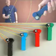 Zipstring Rope Propeller Launcher Electric String Toy Blue