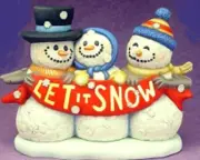 Ceramic Bisque Ready to Paint Snowmen Let it Snow clipin light and bulb included