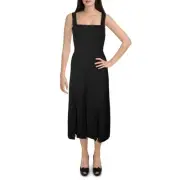 Aidan Mattox Womens Black Solid Crepe Midi Dress 4 BHFO 6687