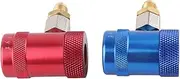 Car A/C Quick Adapter High/Low Pressure Fluoride Liquid Filling Couplers Connectors HS 1234YF for Car A/C Snap Lock Knurled Grip Ring R1234FY Refrigerant