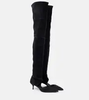 [Alaia] Alaïa Stretch 55 suede over-the-knee boots AU 9 black