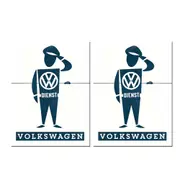 2PK Nostalgic Art VW Dienst Mann Colour Printed Fridge Rectangle Magnet 6x8cm