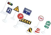 Toddmomy Mini Traffic Signs Set 10pcs Simulation Traffic Signs Signal Model Safe Practical Toys for Boys and Girls for Construction Toys Play