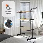 Foldable Clothes Airer Drying Rack with Wheels Laundry Drying Garment Hanging