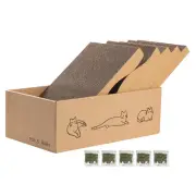 5 PCS Cat Scratcher with Box, Reversible Cat Scratchers for Indoor Cats, Card...