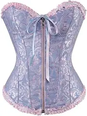 [KissDate] Women's Palace Corset, Breast Lifting and Tummy Controlling Corset (Blue,Medium)