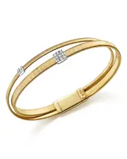 Marco Bicego 18K Yellow Gold Masai Two Strand Crossover Diamond Bracelet
