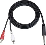 Labymos 6.35mm Male to Dual RCA Male Cable 1/4 Inch to RCA Stereo o Cable Gold Plated 4.9Ft TV CD DVD Player Amplifier Speaker Mixer Y Adapter o Cables