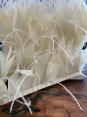 Cream Shredded Goose Ostrich Mixed Feather Fringe Ribbon Trim Per 30cm DIY Craft