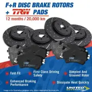 Front + Rear Slotted Dimpled Brake Rotors TRW Pads for Subaru Liberty BE (for: Subaru)