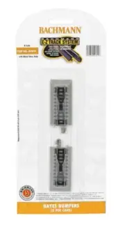 Bachmann N Scale Hayes Bumper EZ-Track NickelSilver Rail & Gray Roadbed 2-Pack