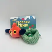Bark Box S Teodoro Tunki Plush Dog Toy Multi-Part Crinkle Squeaker Bird Nest New