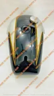 Triumph T140 Black & Silver Painted Steel Fuel Petrol Tank + Badges + Cap