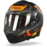 N80-8 Ally N-Com 41 Flat Black Orange Full Face Helmet