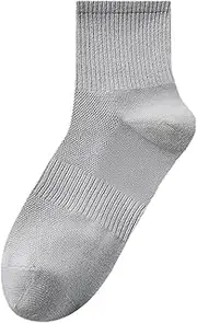 [Yizelli] 3 Pairs Mid Crew Socks for Women Moisture Wicking Cotton Socks Breathable Mesh Socks for Spring Summer