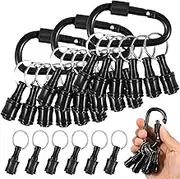 Hex Shank Screwdriver Bits Holder,18Pcs 1/4inch Hex Shaft Screwdriver Bit Holder Portable Extension Bar Keychain Screw Adapter Aluminum Alloy Drill Extension Bit Holder with 3 Carabiner