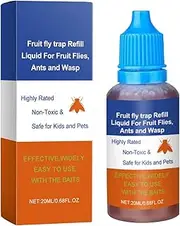 Fruit Fly Traps | 20ml Bottle Fruit Fly Bait Refill Liquid - Natural Pet Friendly Flying Catcher Safe Liquid Bait for Kitchen Home Gnat