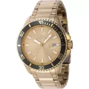 Invicta Men's Watch Pro Diver Quartz Date Black/Gold Tone Bezel Bracelet 46140