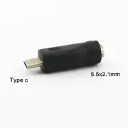 1x DC Power Converter USB 3.1 Type-C Male To 5.5 x 2.1mm Female Charger Adapter