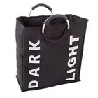 Laundry Hamper Sorter- Collapsible Canvas Clothes Basket with Dual Double