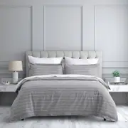 Jason Commercial Double Studio Stripe Quilt Cover Set 180x210cm - Silver